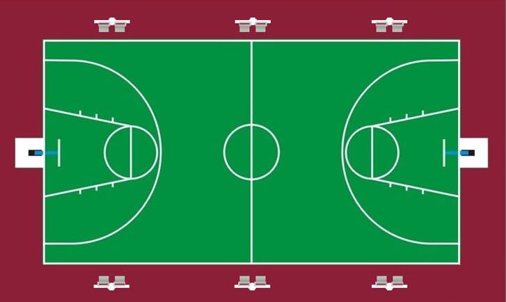 东莞抖阴污视频照明专业篮球场灯杆安装位置平面图